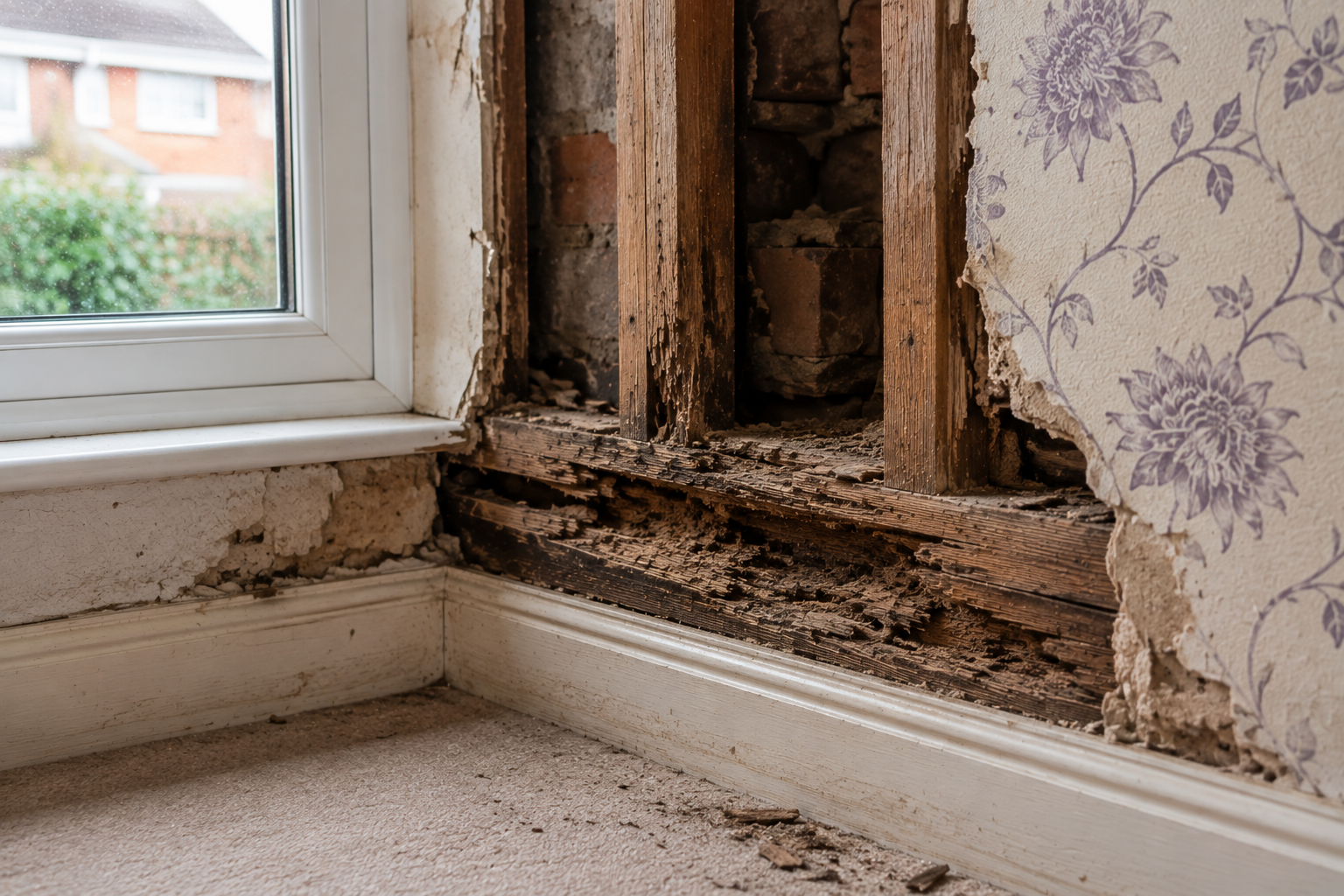 Condensation and mould around an interior window reveal